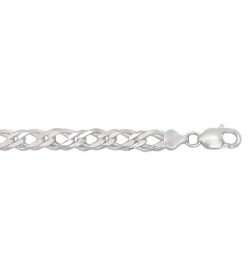 8mm Double Link Rombo Chain, 8" - 24" Length, Sterling Silver